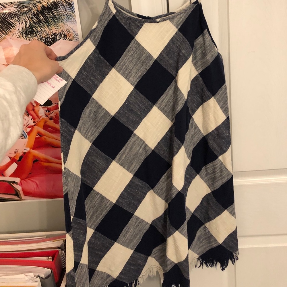Quilt material ruffled bottom dress